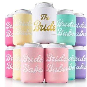 BRIDE'S BABES Bachelorette Party Can Sleeves - 11 Pack Insulated